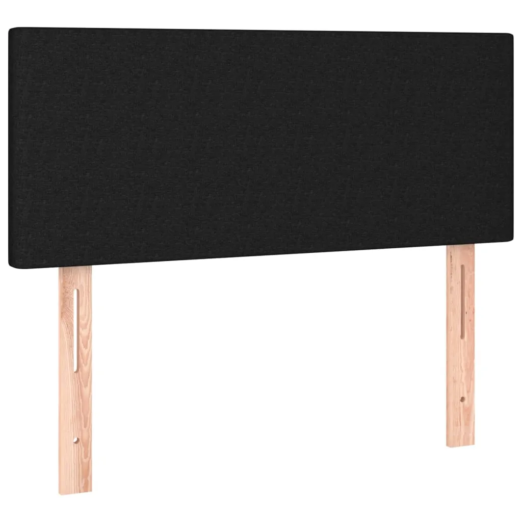 Tăblie de pat cu LED, negru, 80x5x78/88 cm, textil - imagine 4