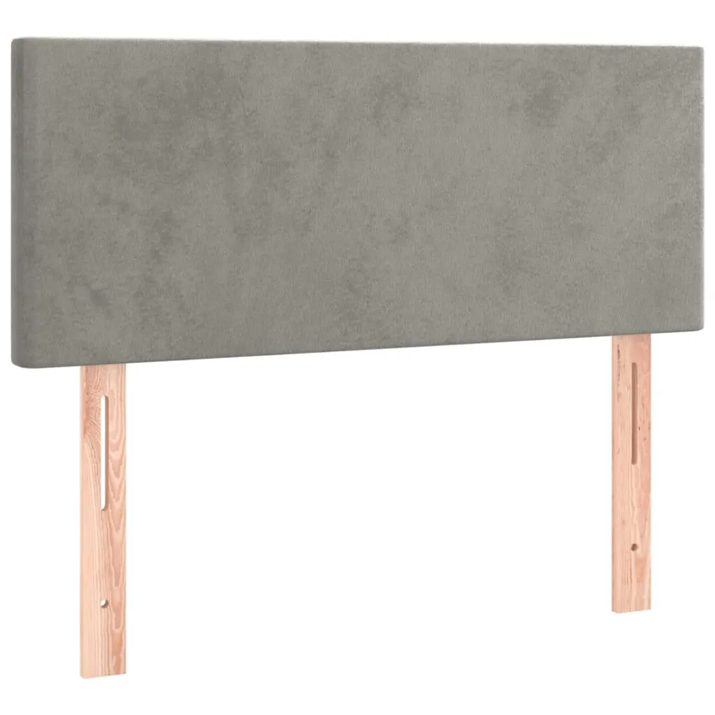 Tăblie de pat cu LED, gri deschis, 80x5x78/88 cm, catifea - imagine 4