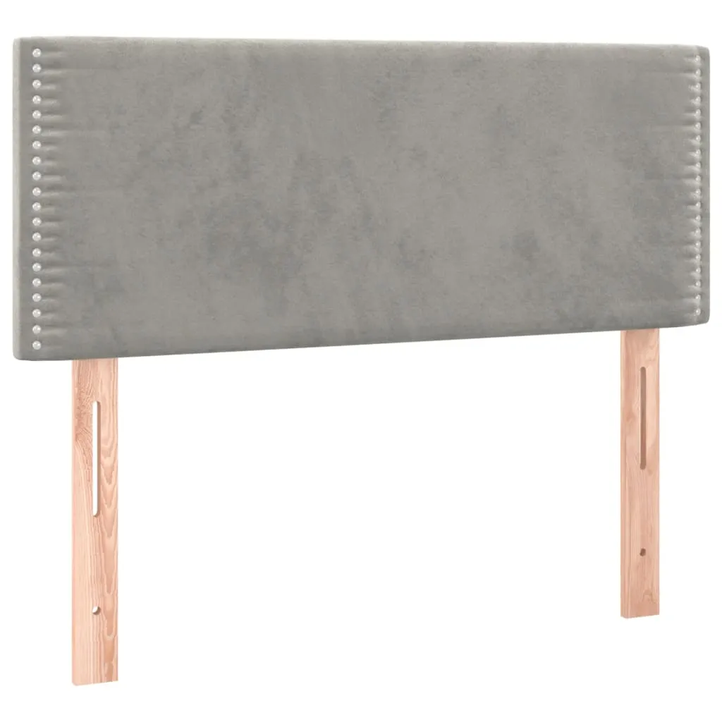 Tăblie de pat cu LED, gri deschis, 80x5x78/88 cm, catifea - imagine 4