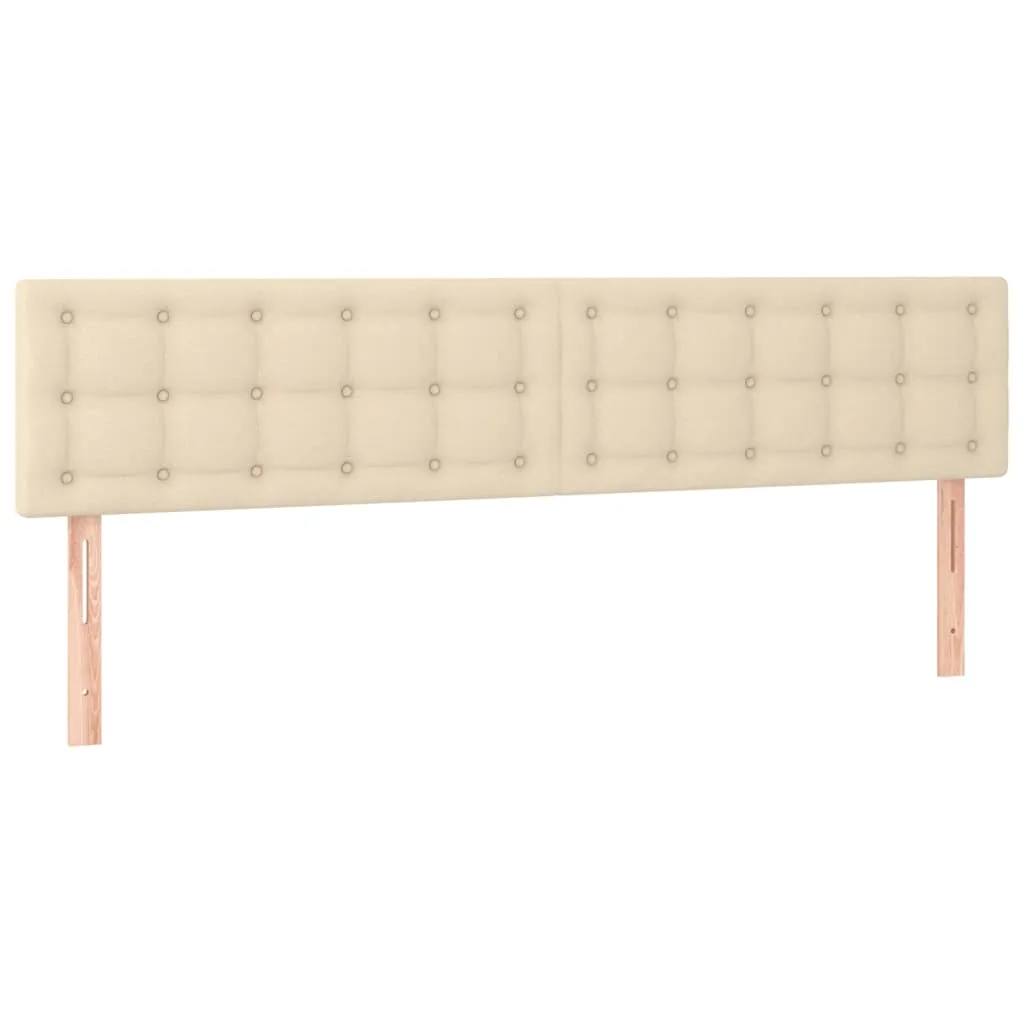 Tăblie de pat cu LED, crem, 180x5x78/88 cm, textil - imagine 4