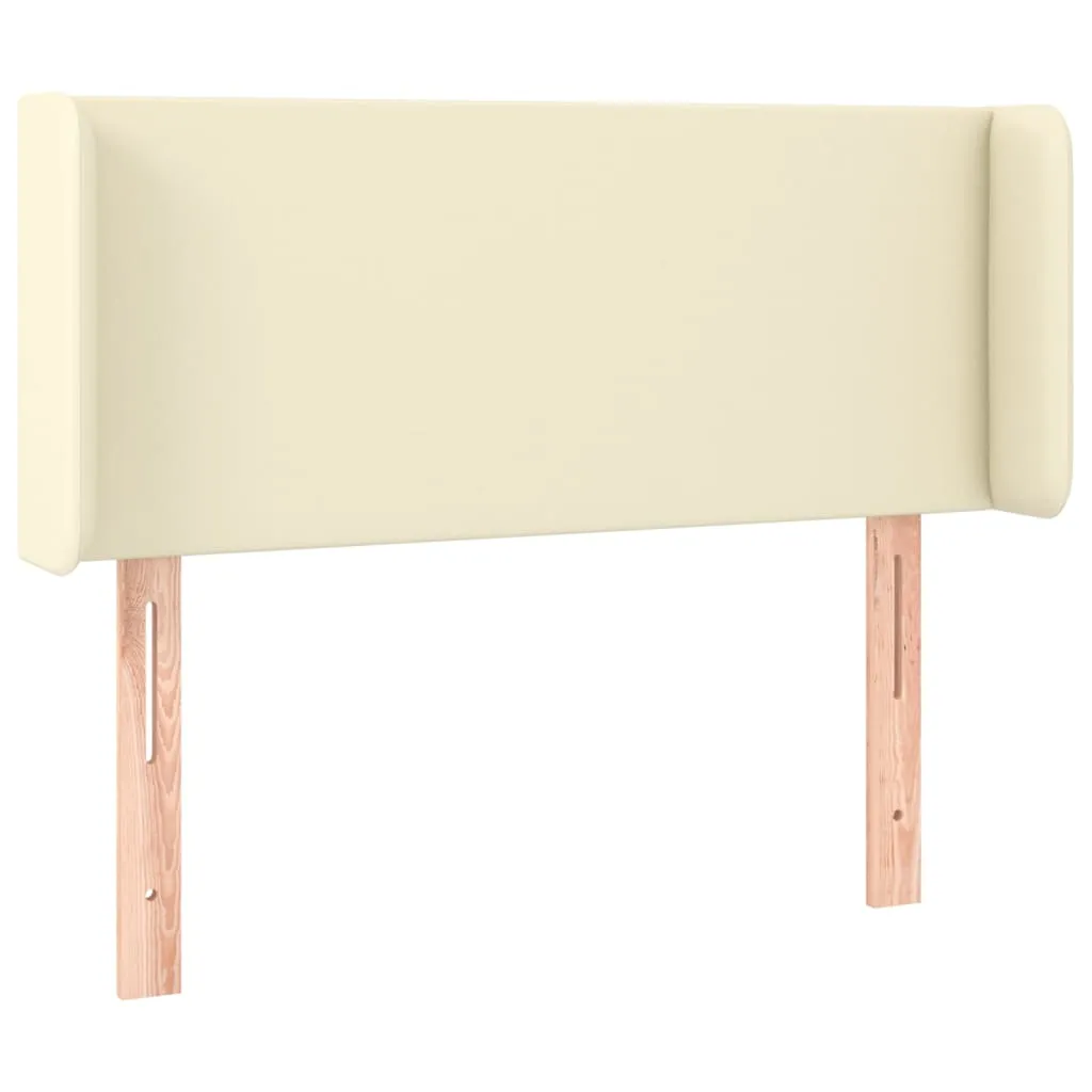 Tăblie de pat cu LED, crem, 103x16x78/88 cm, piele ecologică - imagine 3