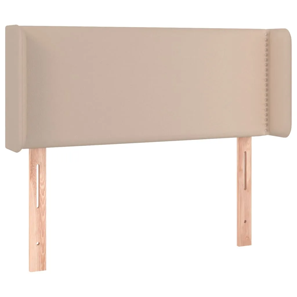 Tăblie de pat cu LED, cappuccino, 93x16x78/88cm piele ecologică - imagine 3