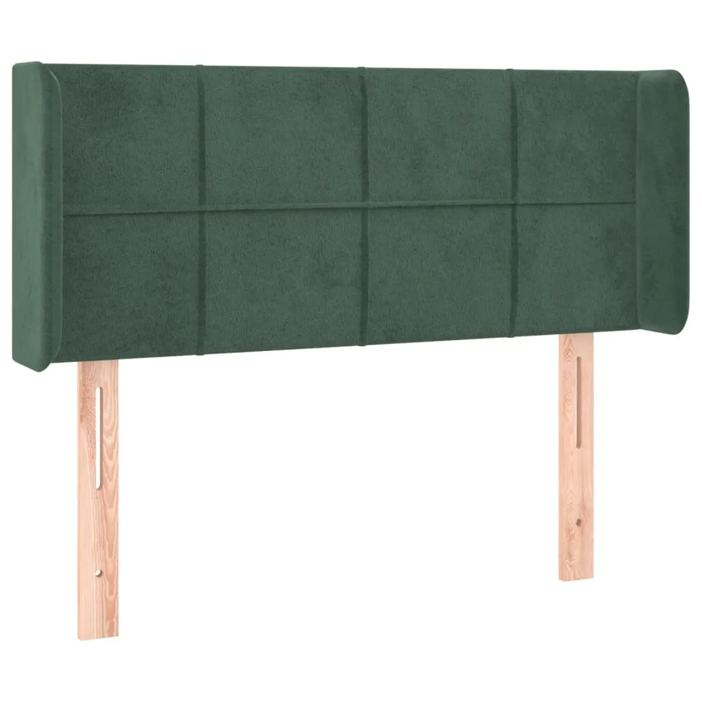 Tăblie de pat cu LED, verde închis, 103x16x78/88 cm, catifea - imagine 3