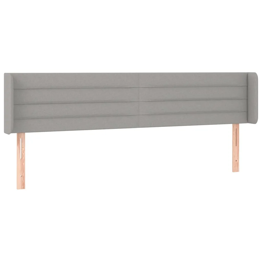 Tăblie de pat cu LED, gri deschis, 183x16x78/88 cm, textil - imagine 3