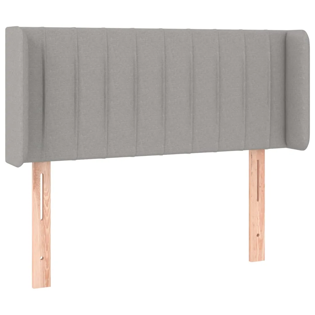 Tăblie de pat cu LED, gri deschis, 93x16x78/88 cm, textil - imagine 3