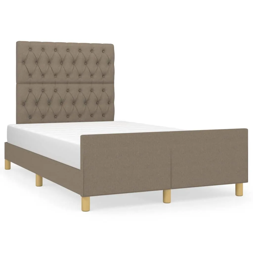 Cadru de pat fără saltea, gri taupe, 120x200 cm, textil - imagine 2