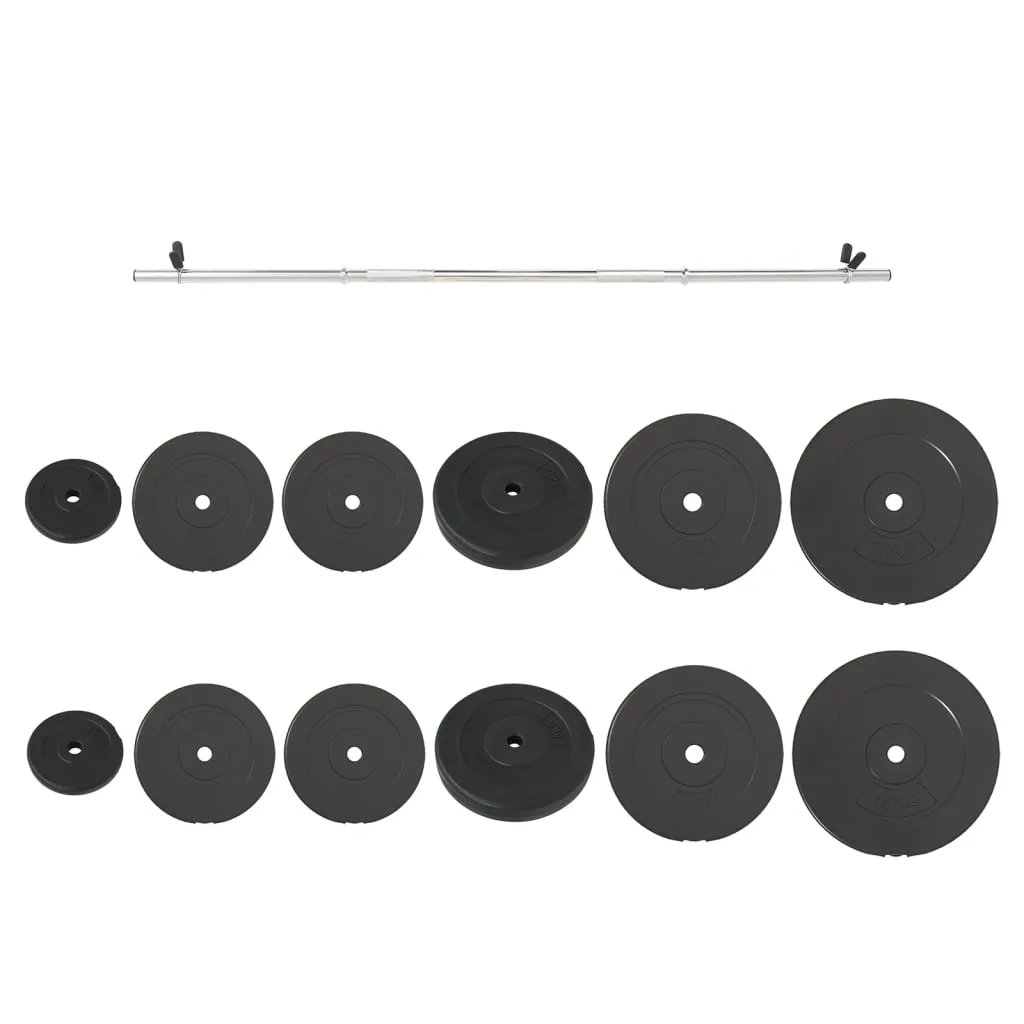 Set halteră ondulată cu greutăți, 90 kg - imagine 2