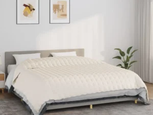 Pătură cu greutăți, crem deschis, 235x290 cm, 15 kg, textil