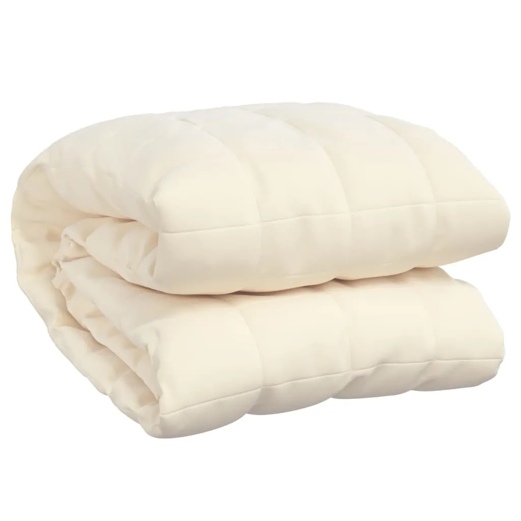 Pătură cu greutăți, crem deschis, 155x220 cm, 11 kg, textil - imagine 2