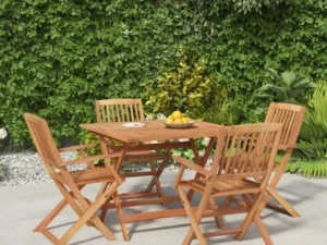Set mobilier de grădină, 5 piese, lemn masiv de acacia