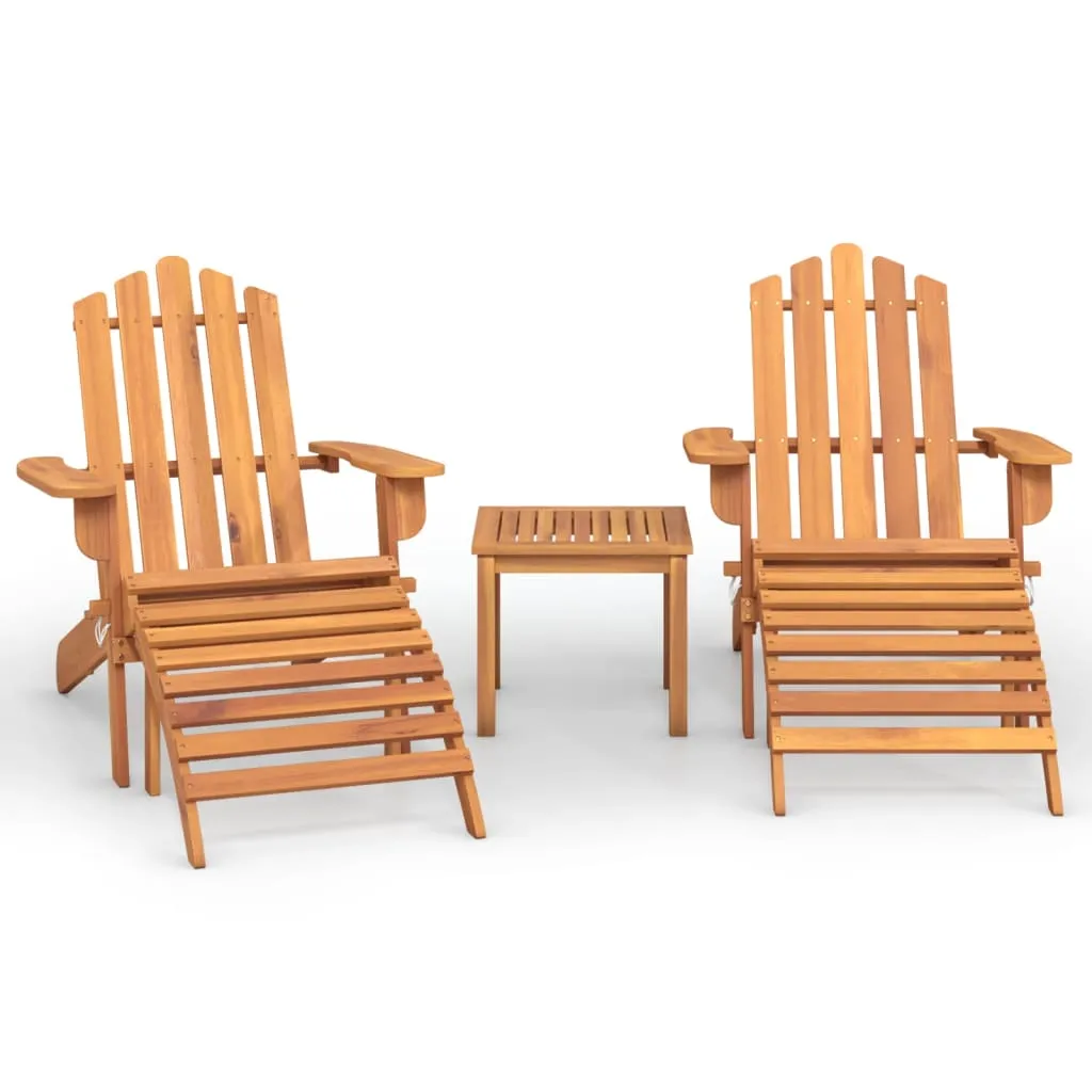 Set mobilier de grădină Adirondack, 3 piese, lemn masiv acacia - imagine 2