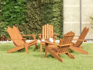 Set mobilier de grădină Adirondack, 5 piese, lemn masiv acacia
