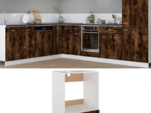 Dulap pentru cuptor stejar fumuriu 60x46x81,5 cm lemn compozit