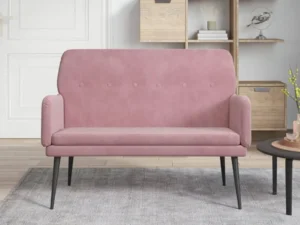 Bancă, roz, 108x79x79 cm, catifea