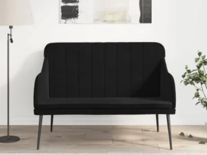 Bancă, negru, 110x76x80 cm, catifea