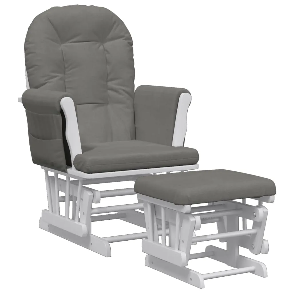 Scaun de relaxare glisant cu taburet, gri închis, textil - imagine 2