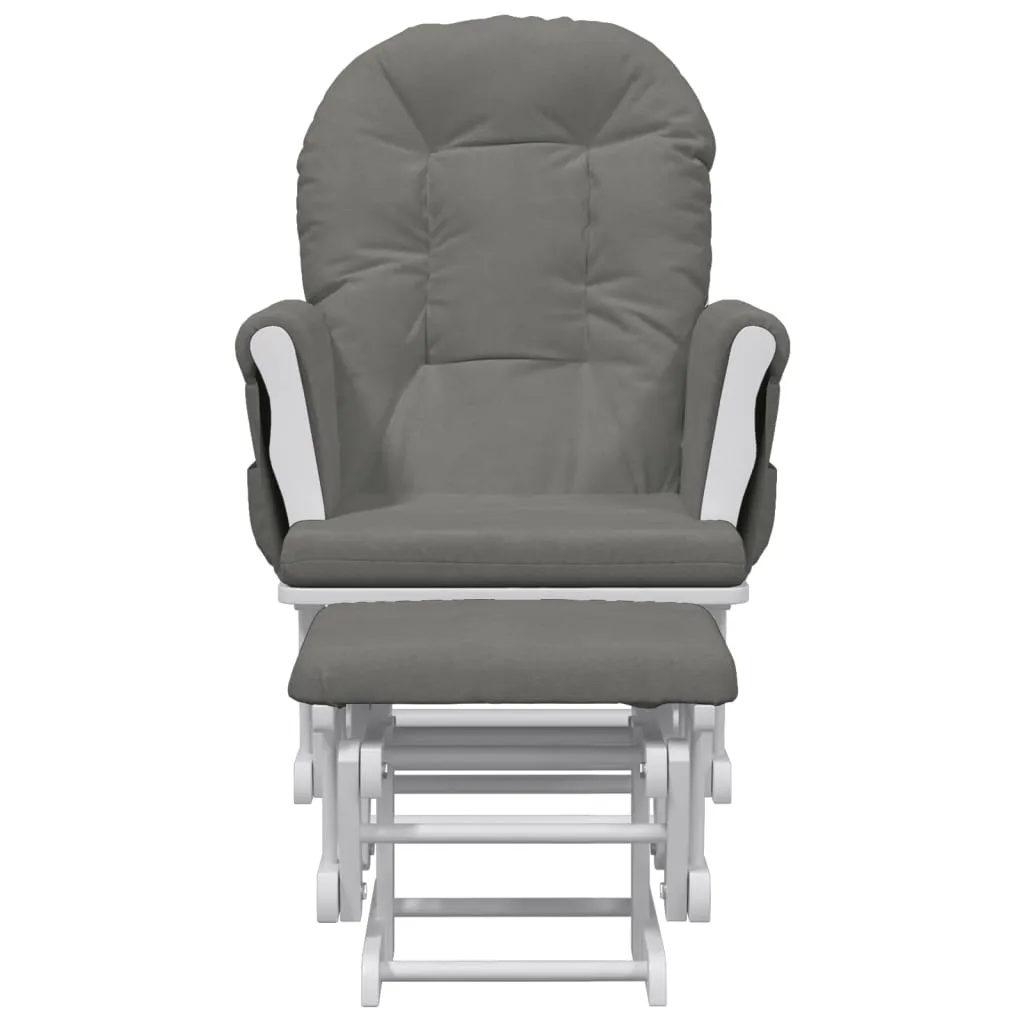 Scaun de relaxare glisant cu taburet, gri închis, textil - imagine 3