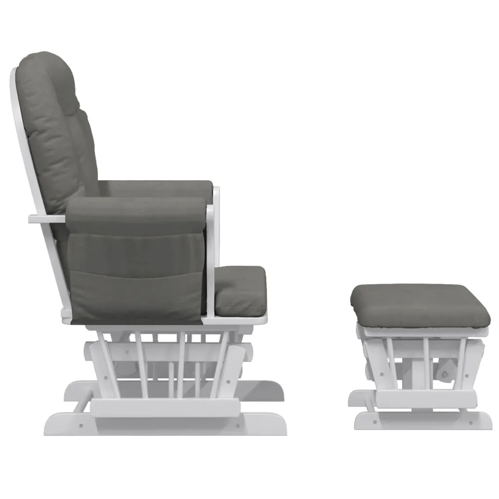 Scaun de relaxare glisant cu taburet, gri închis, textil - imagine 4