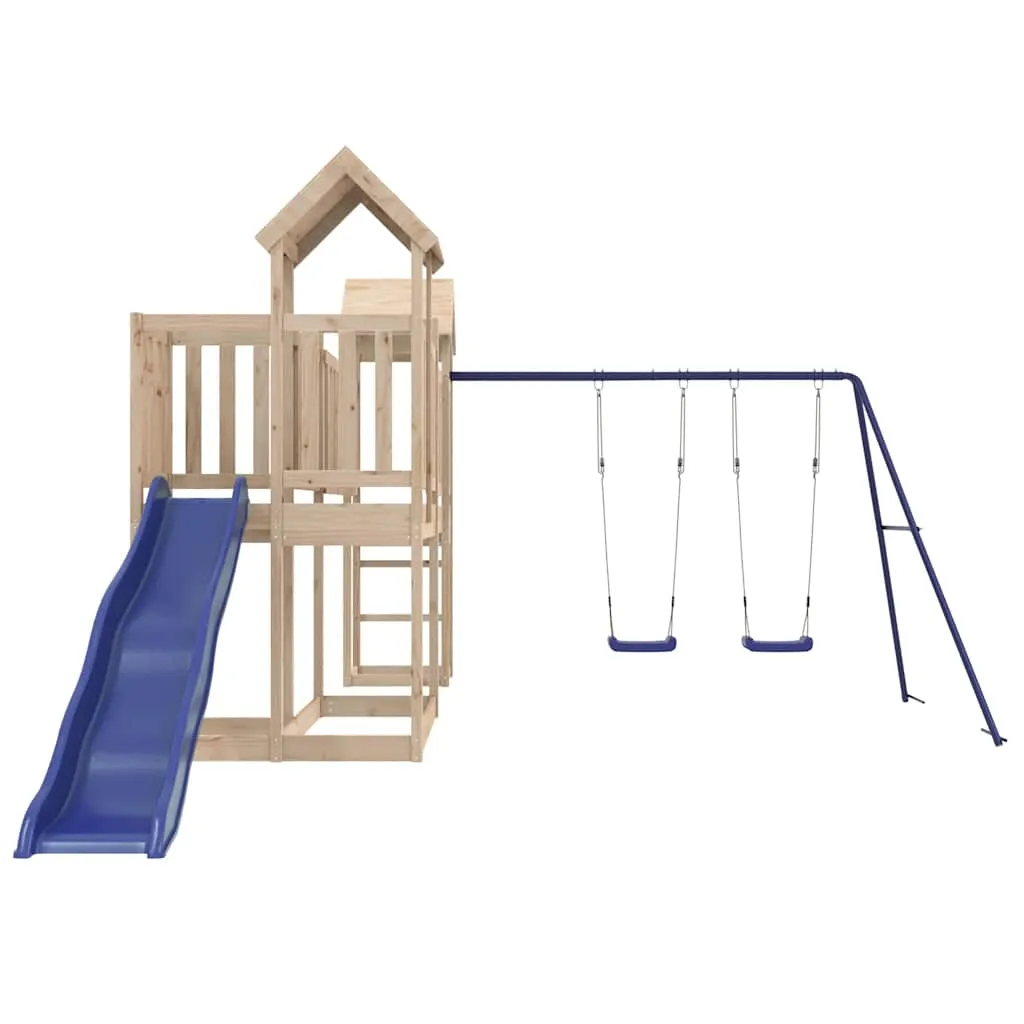 Set de joacă pentru exterior, lemn masiv de pin - imagine 4