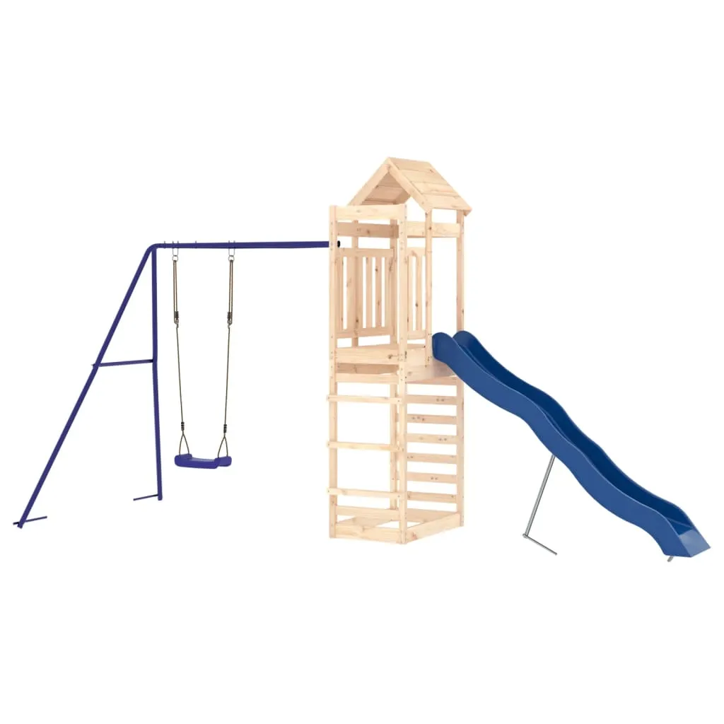 Set de joacă pentru exterior, lemn masiv de pin - imagine 4