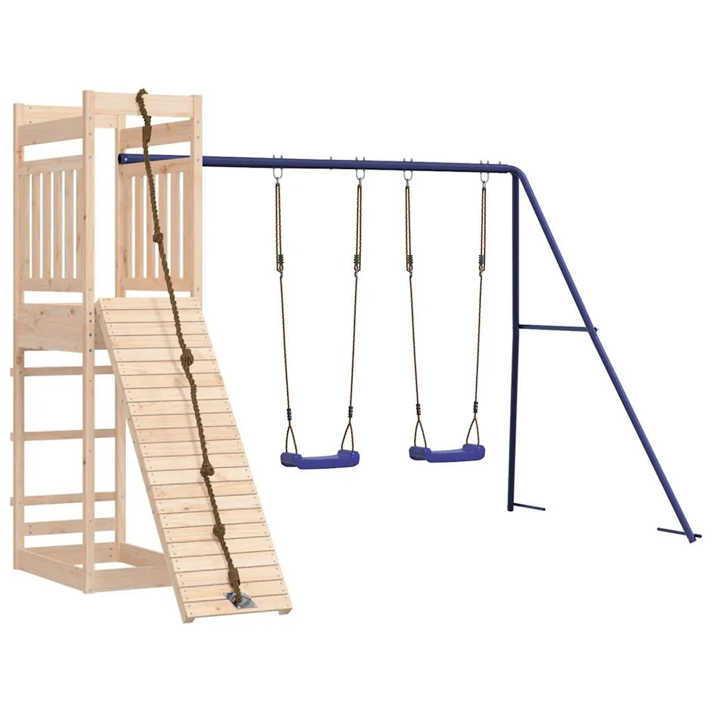 Set de joacă pentru exterior, lemn masiv de pin - imagine 4