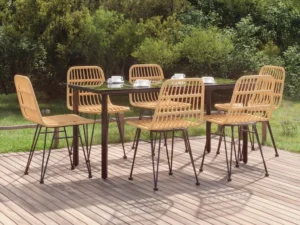 Set mobilier de grădină, 7 piese, poliratan