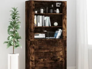 Dulap înalt, stejar fumuriu, lemn prelucrat