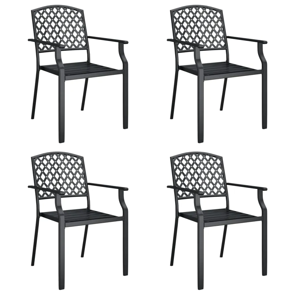 Set de masă pentru grădină, 5 piese, antracit, oțel - imagine 4